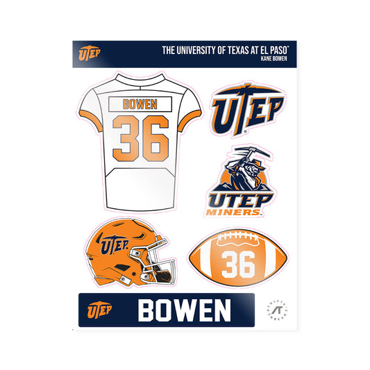 UTEP - NCAA Football : Kane Bowen - Sticker Sheet-0