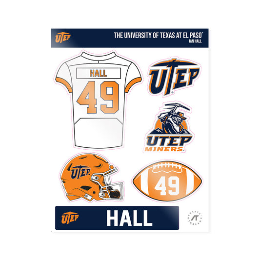 UTEP - NCAA Football : Ian Hall - Sticker Sheet-0