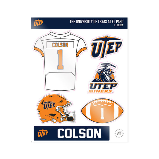 UTEP - NCAA Football : EJ Colson - Sticker Sheet-0