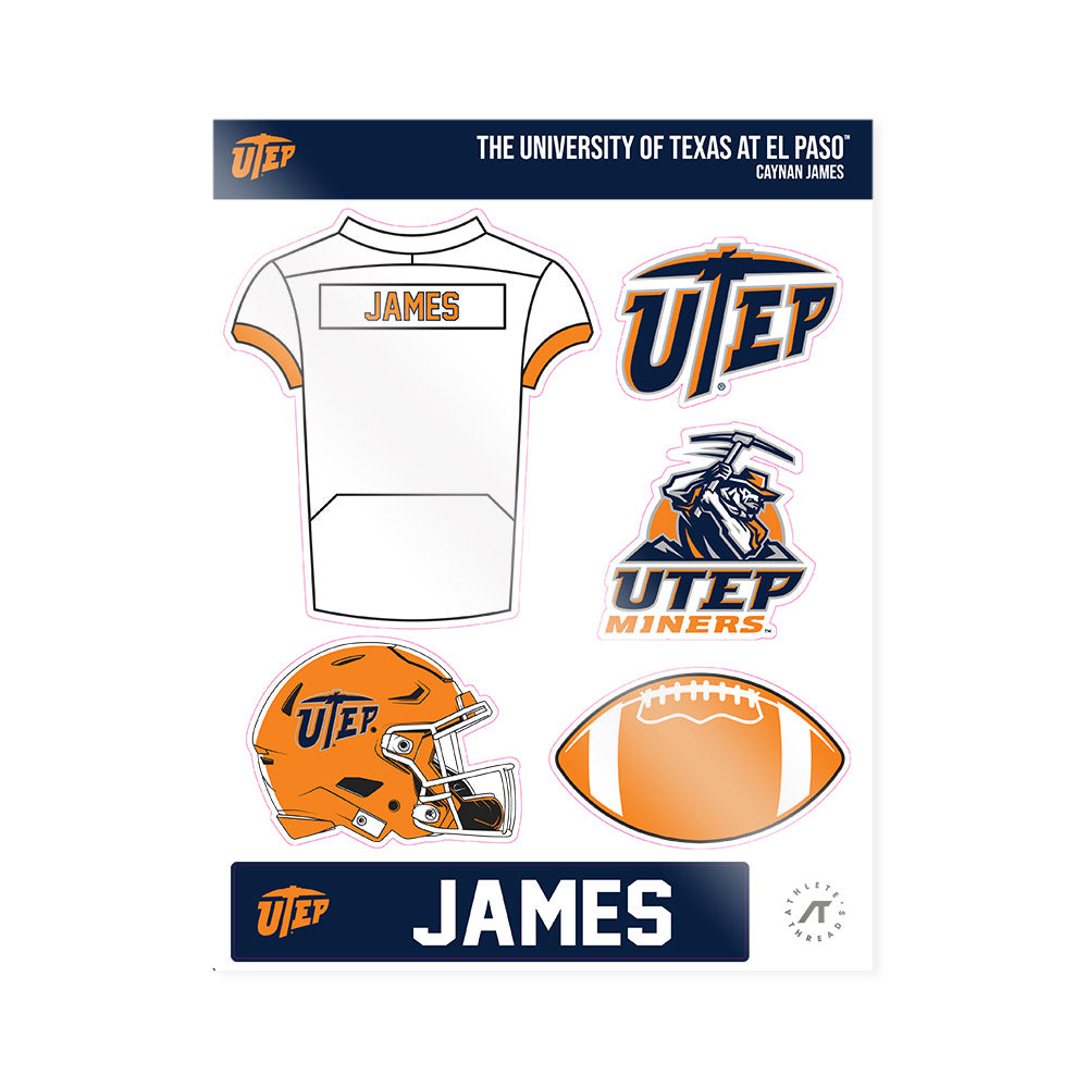 UTEP - NCAA Football : Caynan James - Sticker Sheet-0