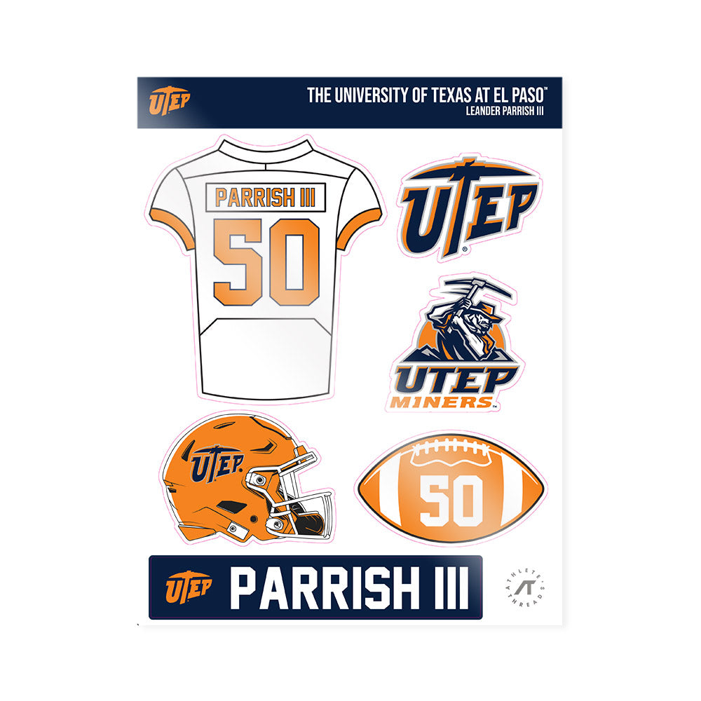 UTEP - NCAA Football : Leander Parrish III - Sticker Sheet-0