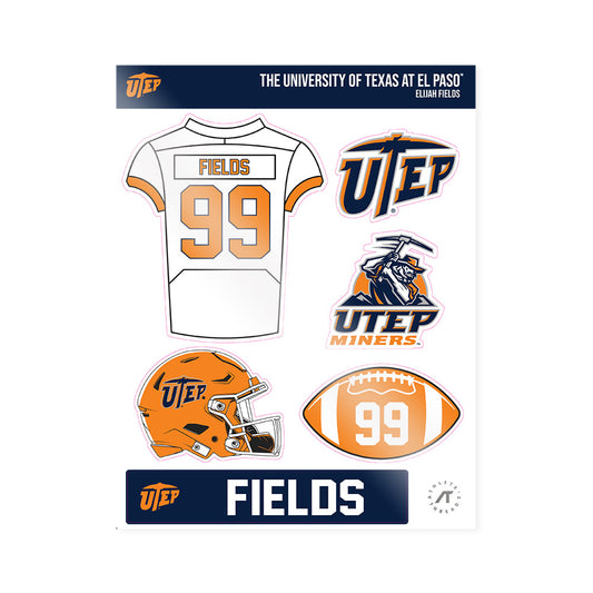 UTEP - NCAA Football : Elijah Fields - Sticker Sheet-0