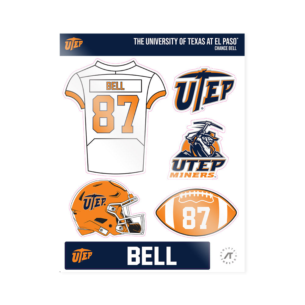 UTEP - NCAA Football : Chance Bell - Sticker Sheet-0
