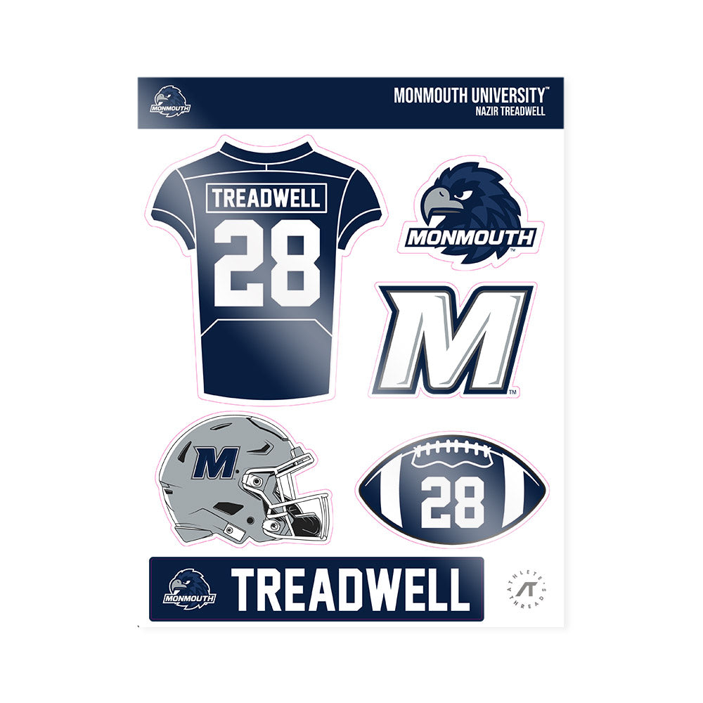 Monmouth - NCAA Football : Nazir Treadwell - Sticker Sheet-0