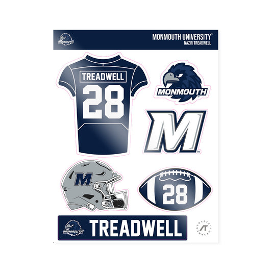 Monmouth - NCAA Football : Nazir Treadwell - Sticker Sheet-0