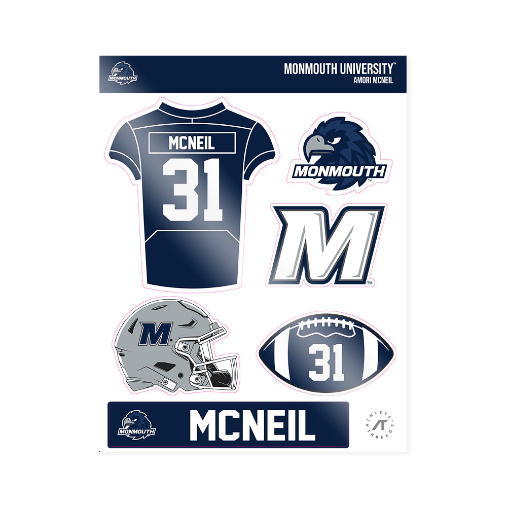 Monmouth - NCAA Football : Amori McNeil - Sticker Sheet-0