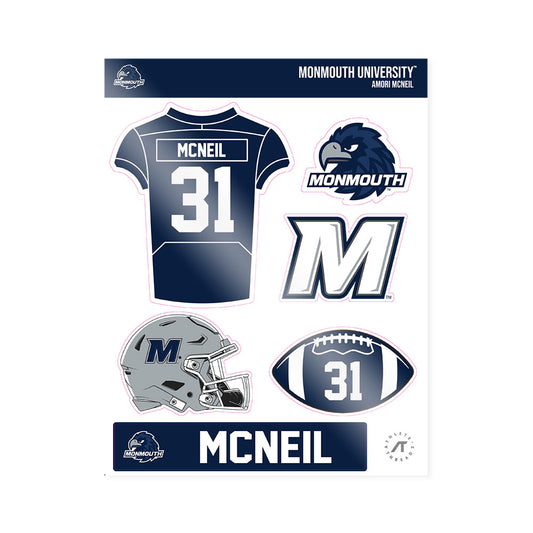 Monmouth - NCAA Football : Amori McNeil - Sticker Sheet-0