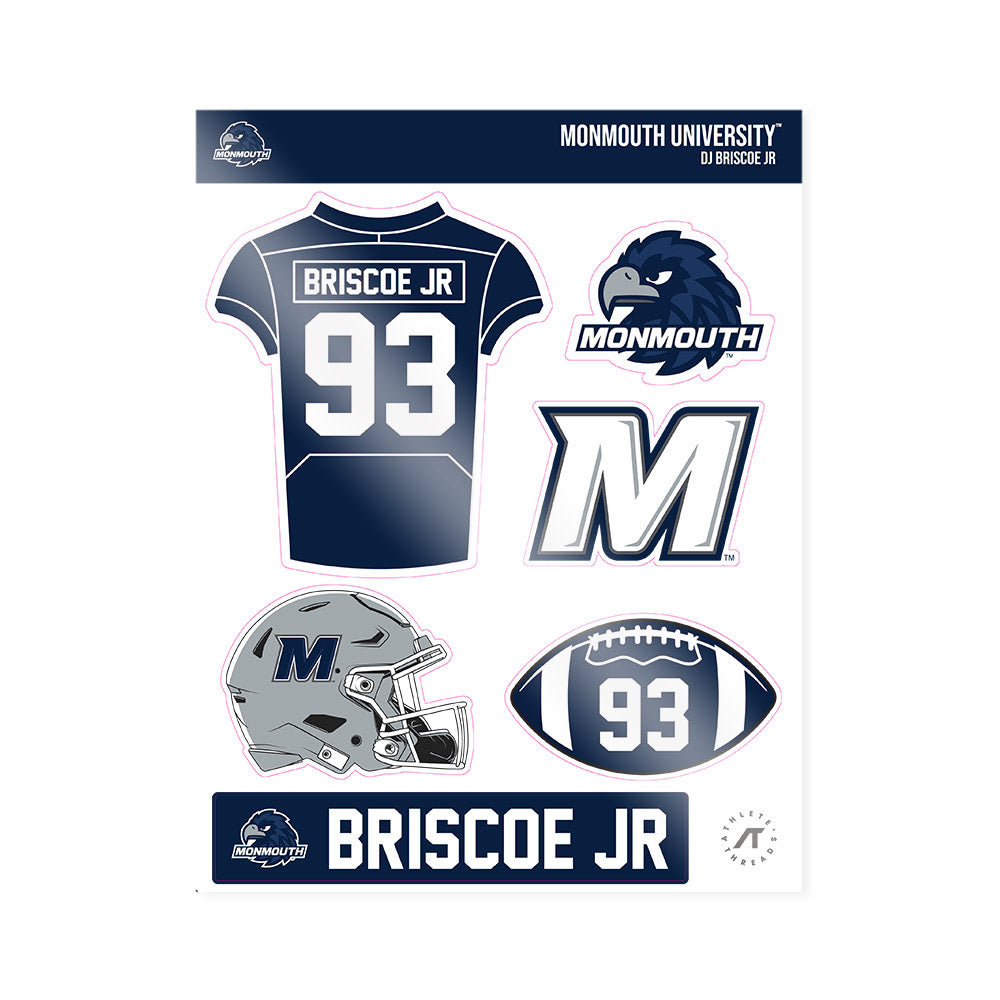 Monmouth - NCAA Football : DJ Briscoe Jr - Sticker Sheet-0