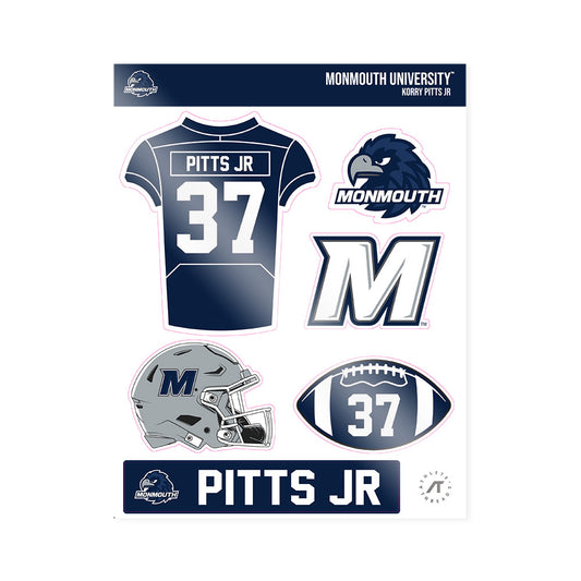 Monmouth - NCAA Football : Korry Pitts Jr - Sticker Sheet-0
