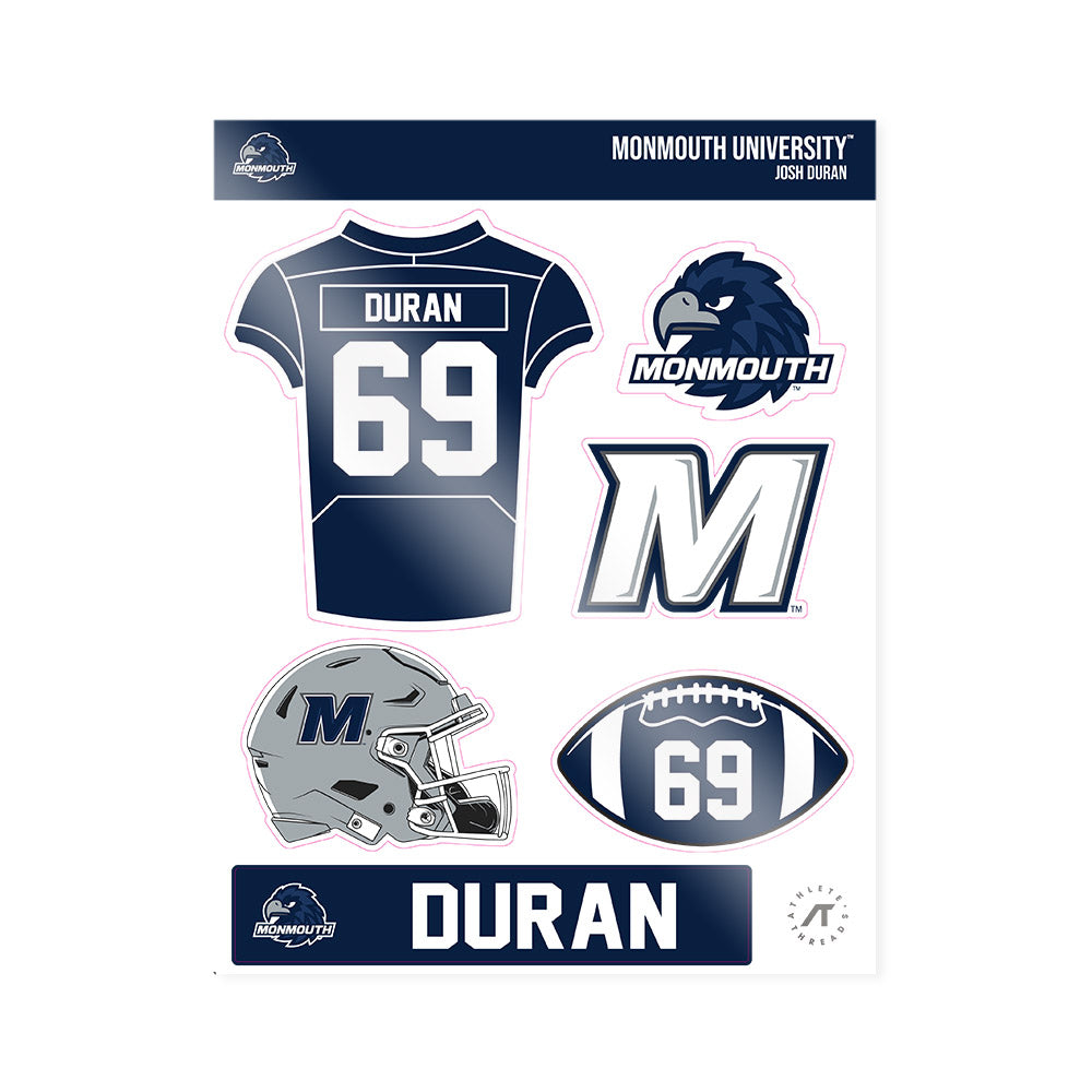 Monmouth - NCAA Football : Josh Duran - Sticker Sheet-0