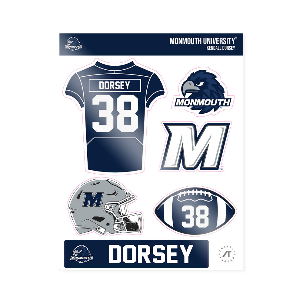 Monmouth - NCAA Football : Kendall Dorsey - Sticker Sheet-0