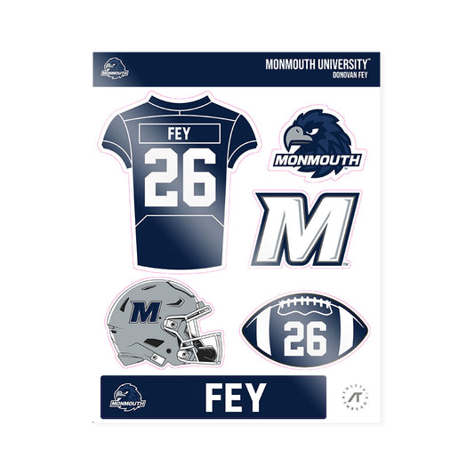 Monmouth - NCAA Football : Donovan Fey - Sticker Sheet-0