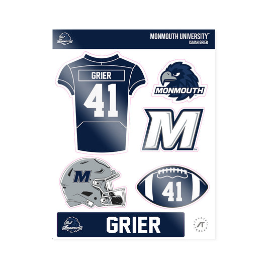 Monmouth - NCAA Football : Isaiah Grier - Sticker Sheet-0