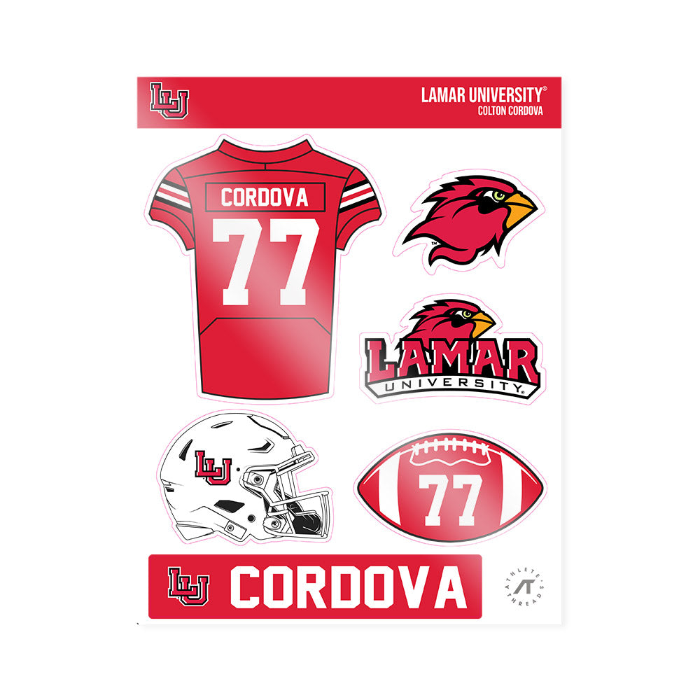 Lamar - NCAA Football : Colton Cordova - Sticker Sheet-0