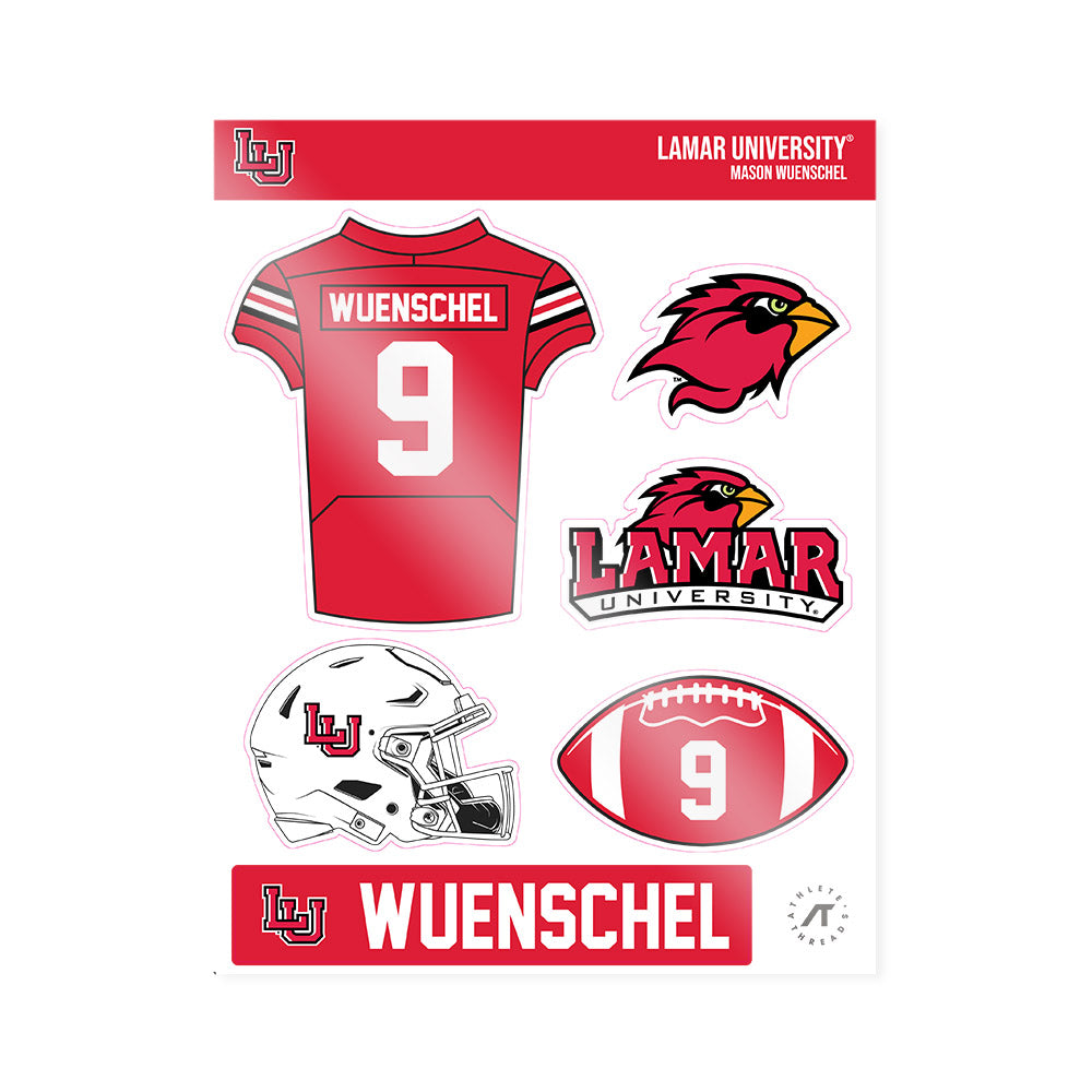 Lamar - NCAA Football : Mason Wuenschel - Sticker Sheet-0
