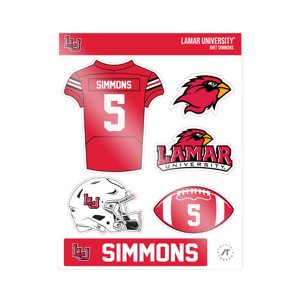 Lamar - NCAA Football : Brit Simmons - Sticker Sheet-0
