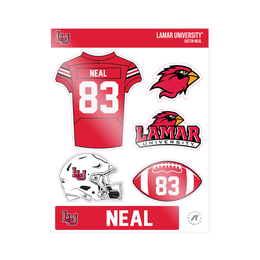 Lamar - NCAA Football : Justin Neal - Sticker Sheet-0