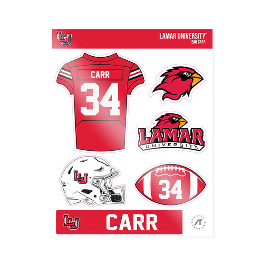 Lamar - NCAA Football : Ean Carr - Sticker Sheet-0