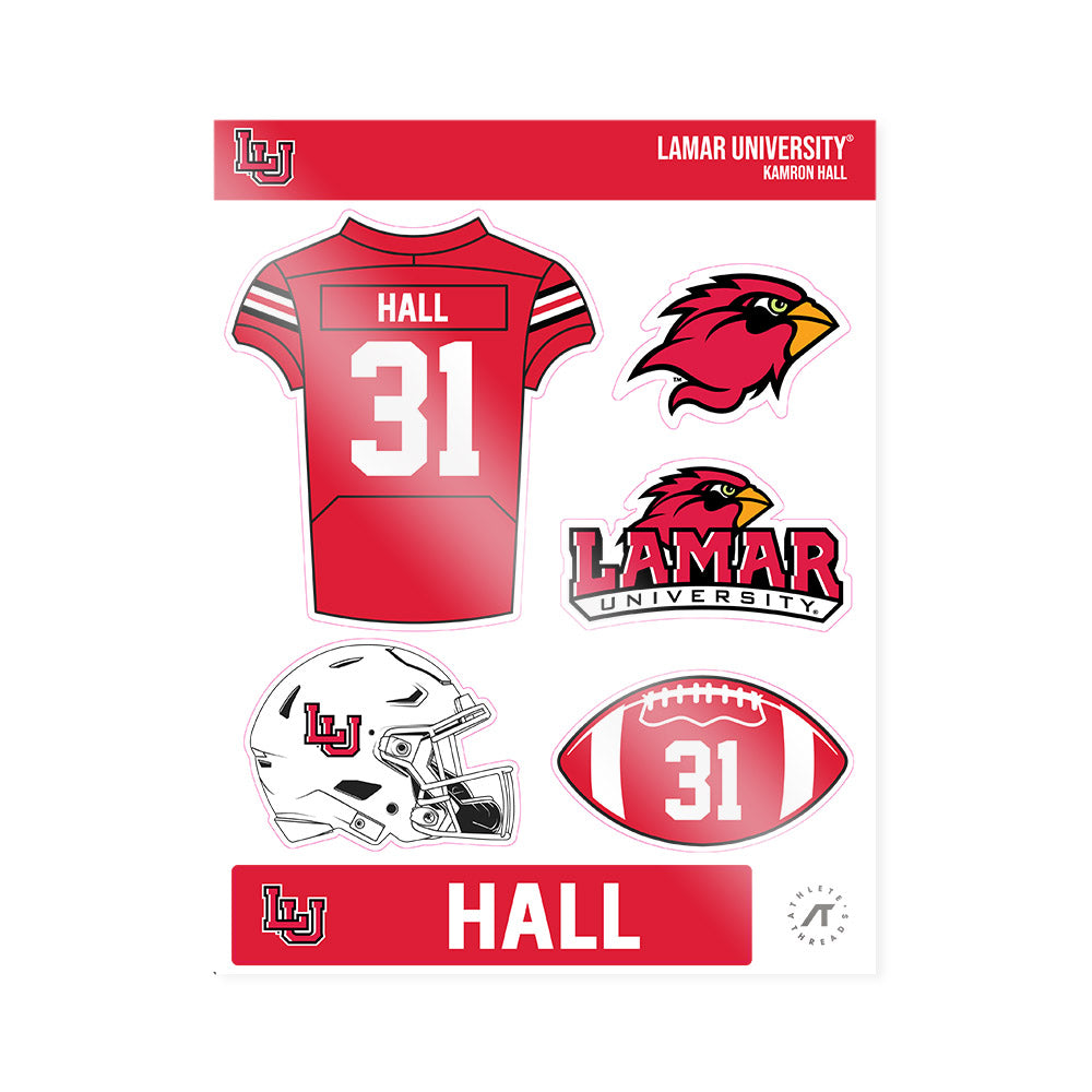 Lamar - NCAA Football : Kamron Hall - Sticker Sheet-0