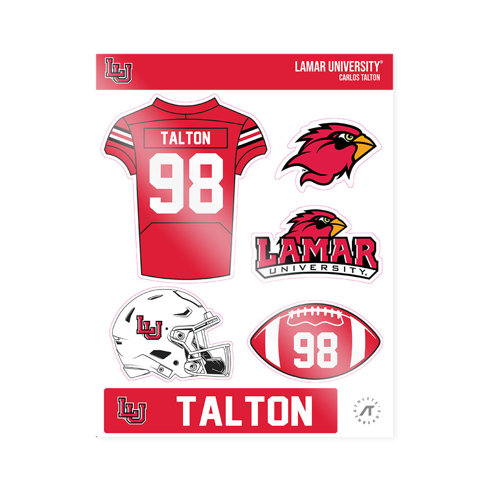 Lamar - NCAA Football : Carlos Talton - Sticker Sheet-0