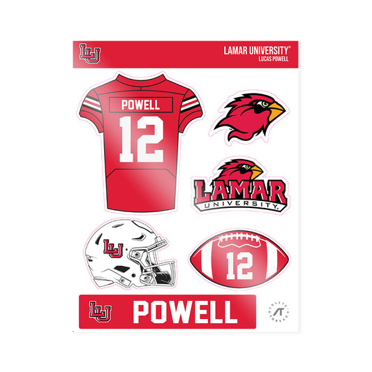 Lamar - NCAA Football : Lucas Powell - Sticker Sheet-0