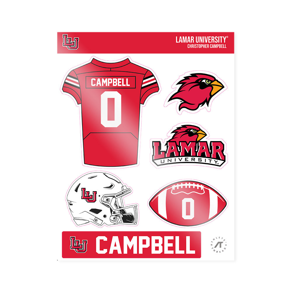 Lamar - NCAA Football : Christopher Campbell - Sticker Sheet-0
