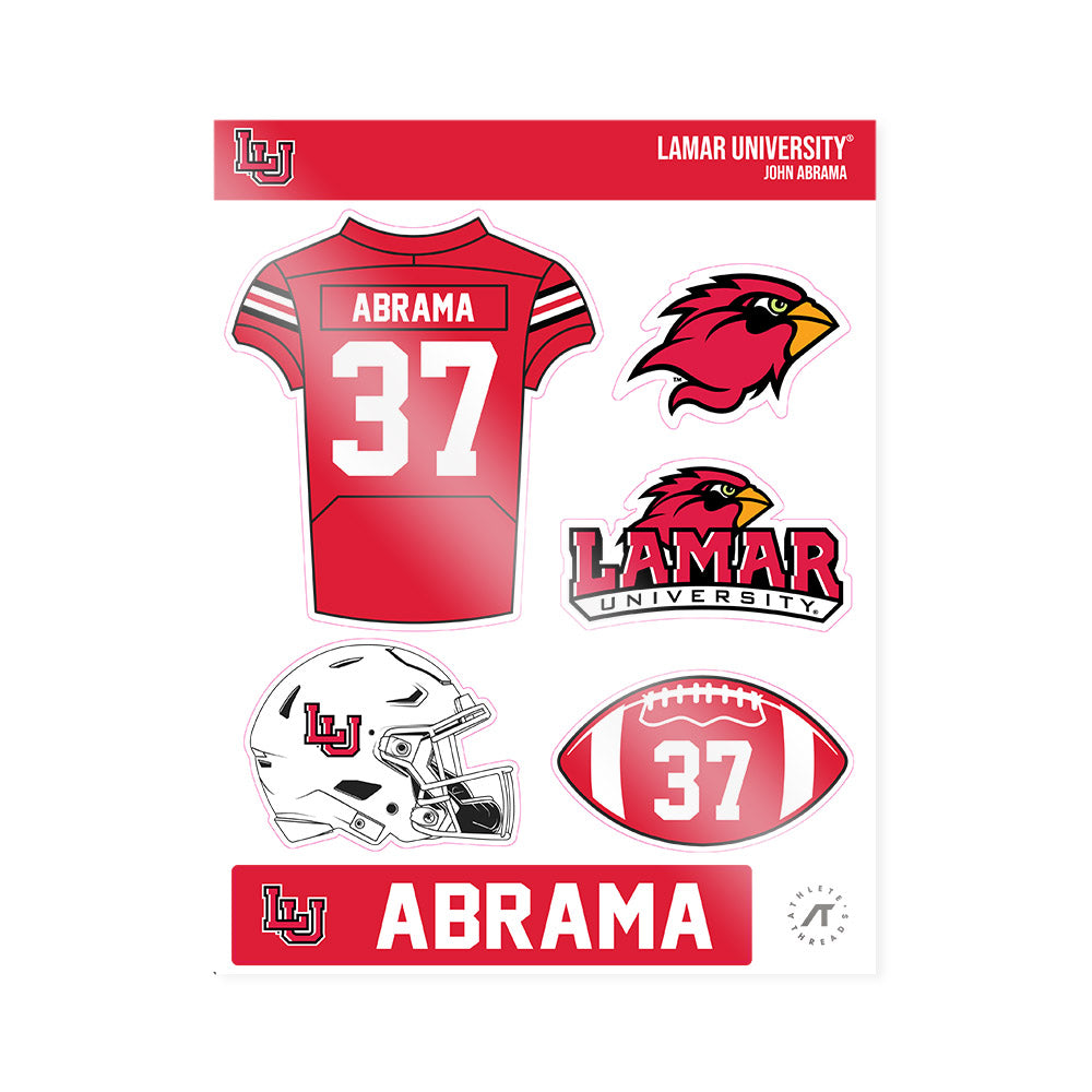 Lamar - NCAA Football : John Abrama - Sticker Sheet-0