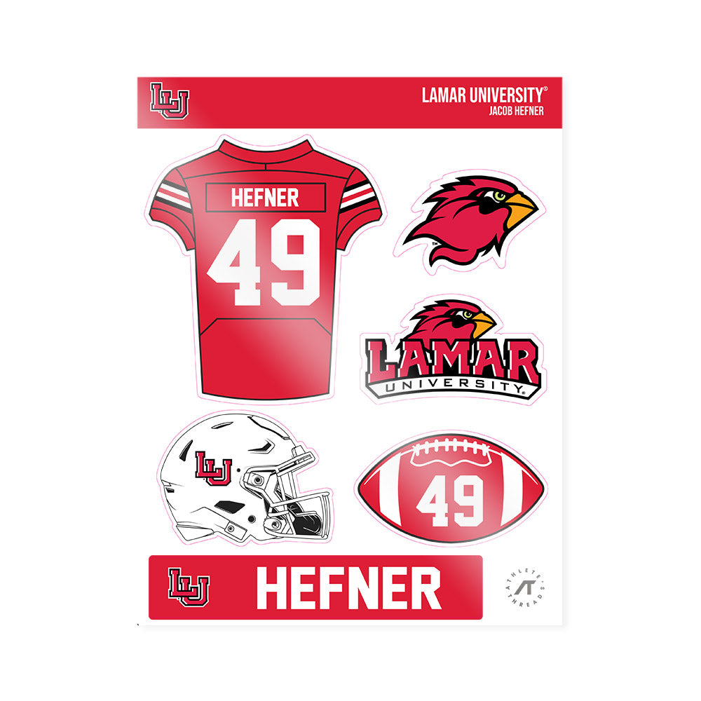 Lamar - NCAA Football : Jacob Hefner - Sticker Sheet-0