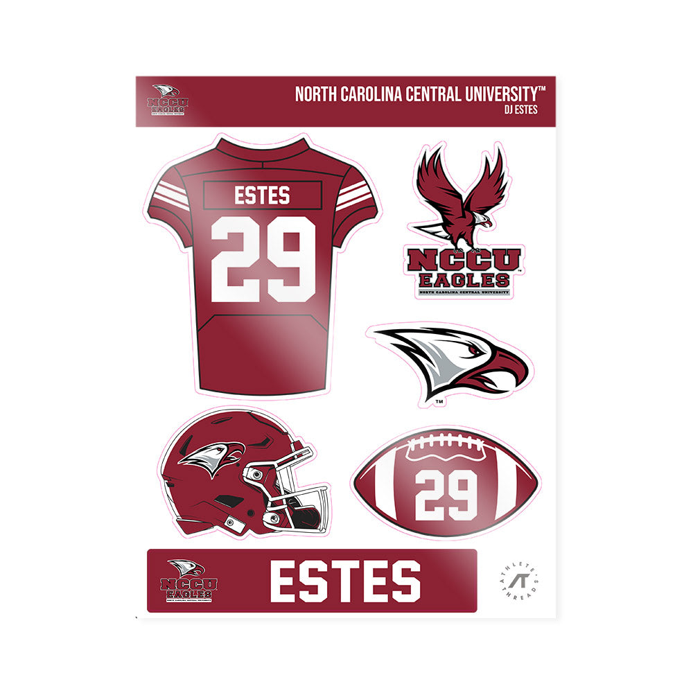 NCCU - NCAA Football : Dj Estes - Sticker Sheet-0