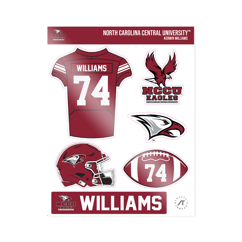 NCCU - NCAA Football : Kerwin Williams - Sticker Sheet-0