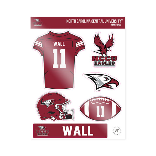 NCCU - NCAA Football : Mehki Wall - Sticker Sheet-0