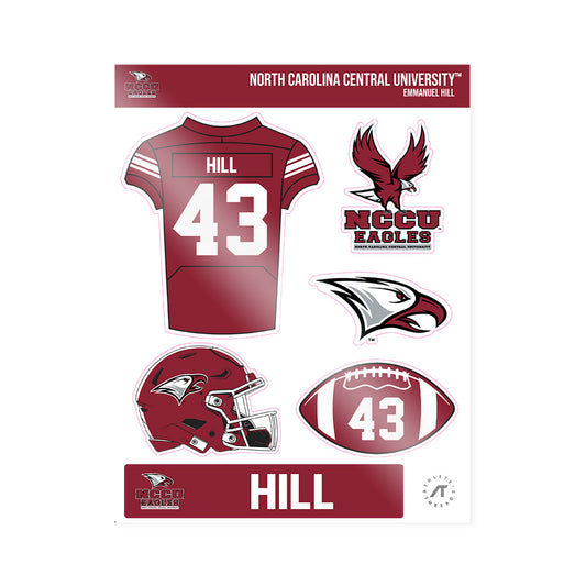 NCCU - NCAA Football : Emmanuel Hill - Sticker Sheet-0