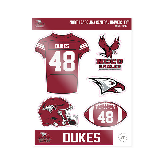 NCCU - NCAA Football : Jahzir Dukes - Sticker Sheet-0