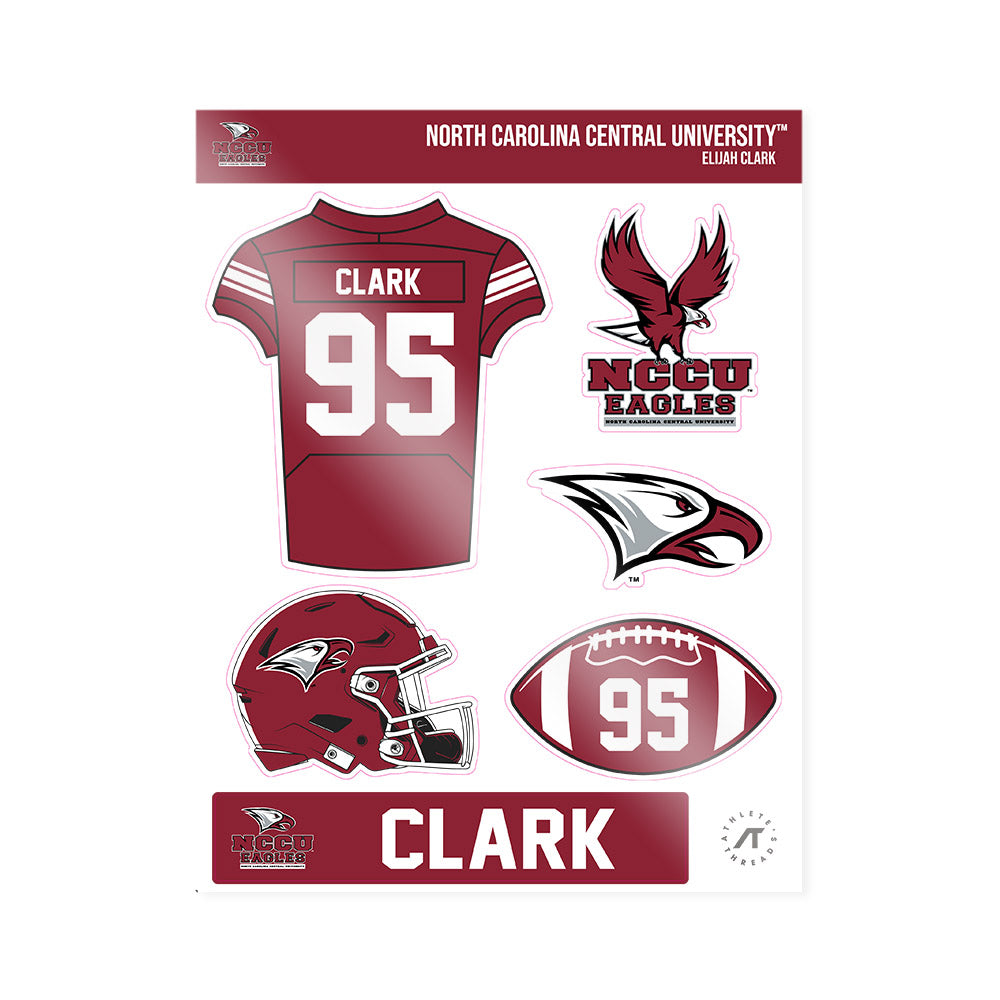 NCCU - NCAA Football : Elijah Clark - Sticker Sheet-0