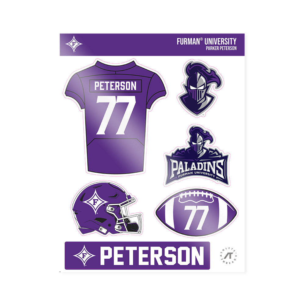 Furman - NCAA Football : Parker Peterson - Sticker Sheet-0