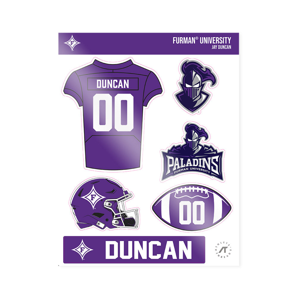 Furman - NCAA Football : Jay Duncan - Sticker Sheet-0