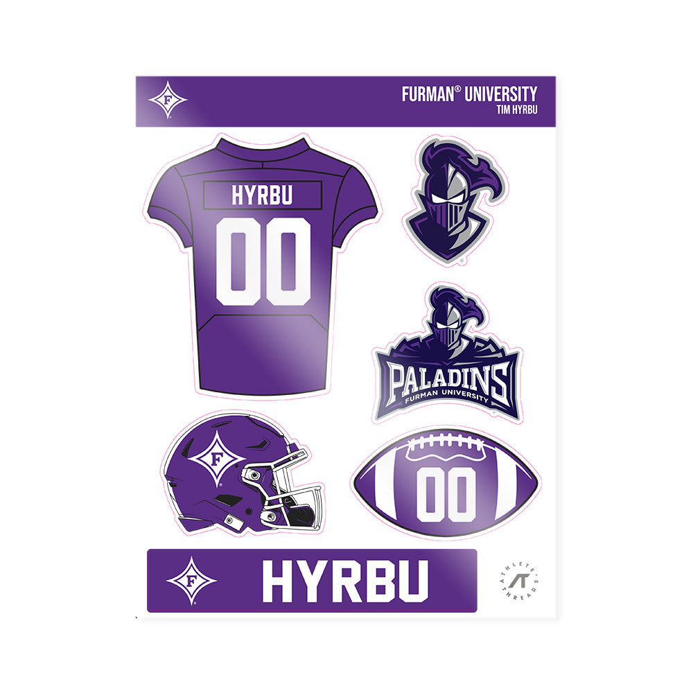 Furman - NCAA Football : Tim Hyrbu - Sticker Sheet-0