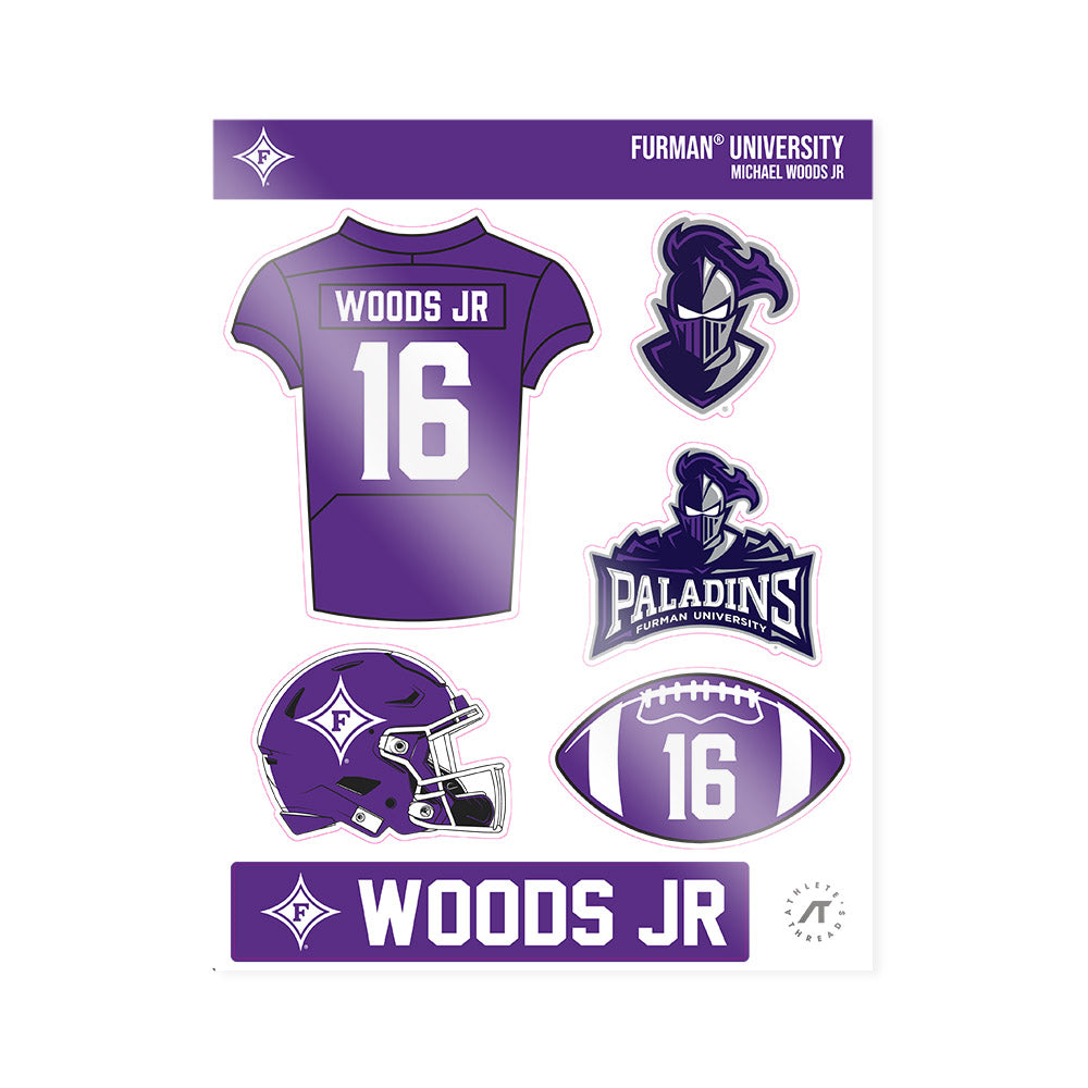 Furman - NCAA Football : Michael Woods Jr - Sticker Sheet-0