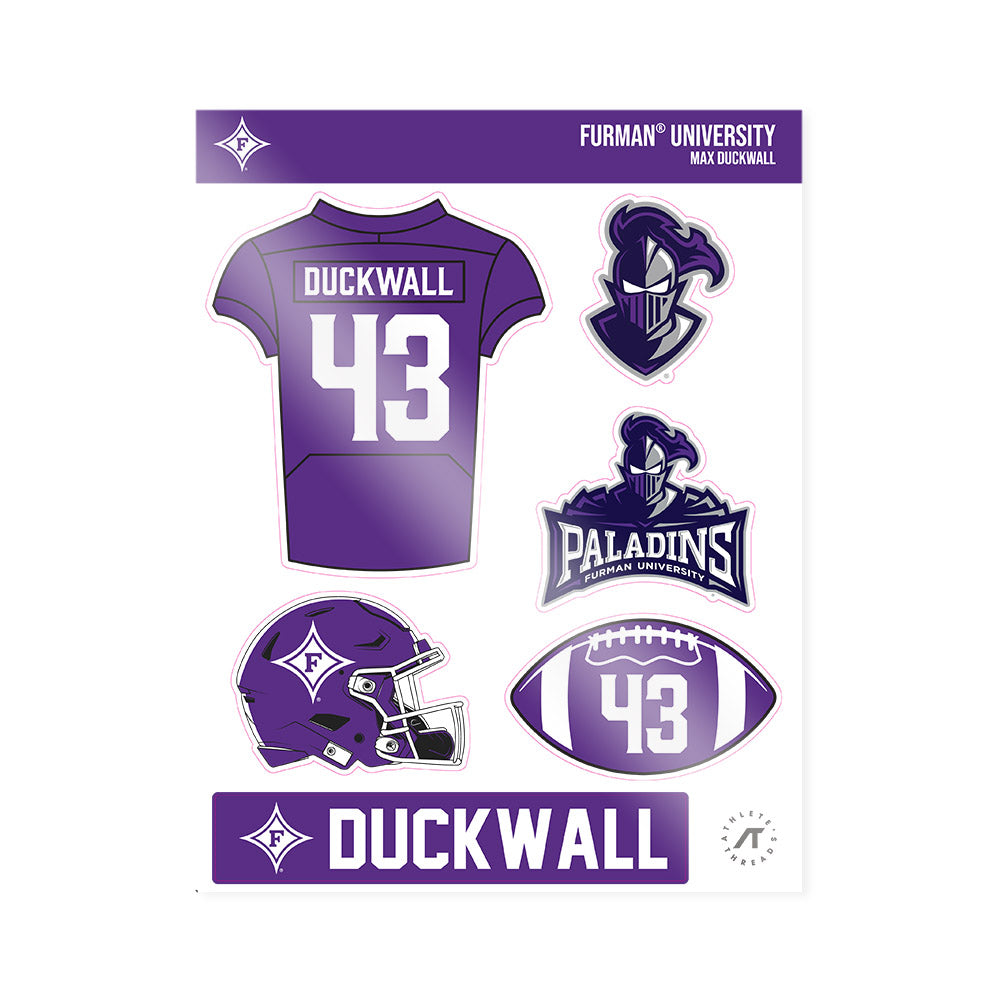 Furman - NCAA Football : Max Duckwall - Sticker Sheet-0