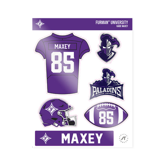Furman - NCAA Football : Kade Maxey - Sticker Sheet-0