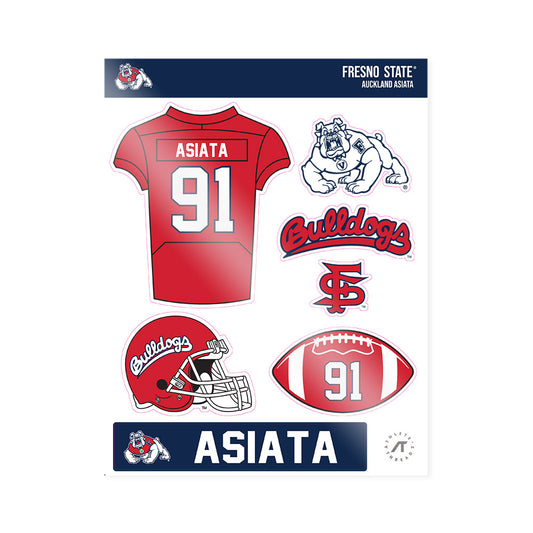 Fresno State - NCAA Football : Auckland Asiata - Sticker Sheet-0