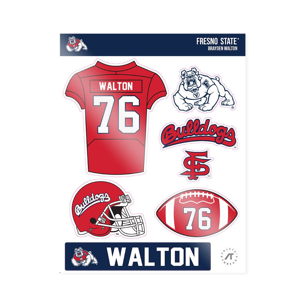 Fresno State - NCAA Football : Brayden Walton - Sticker Sheet-0