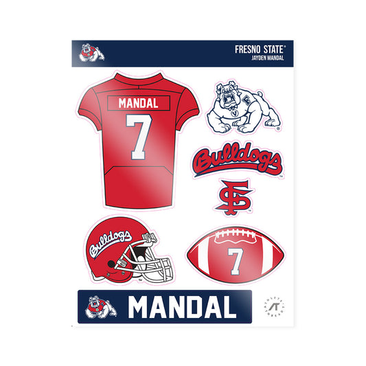 Fresno State - NCAA Football : Jayden Mandal - Sticker Sheet-0