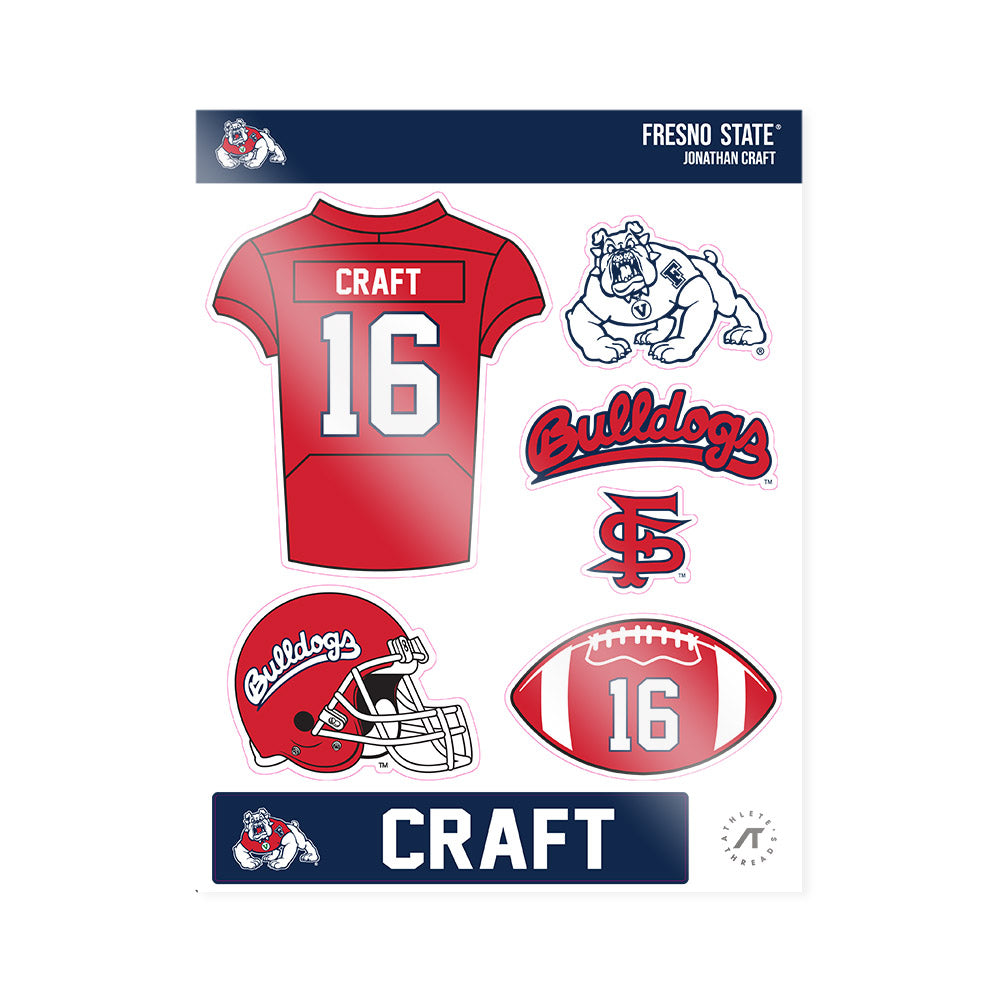 Fresno State - NCAA Football : Jonathan Craft - Sticker Sheet-0
