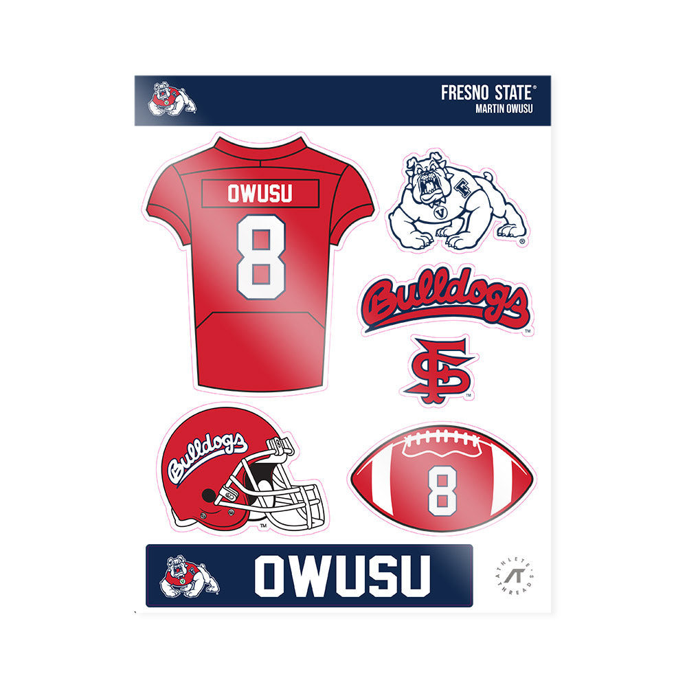 Fresno State - NCAA Football : Martin Owusu - Sticker Sheet-0