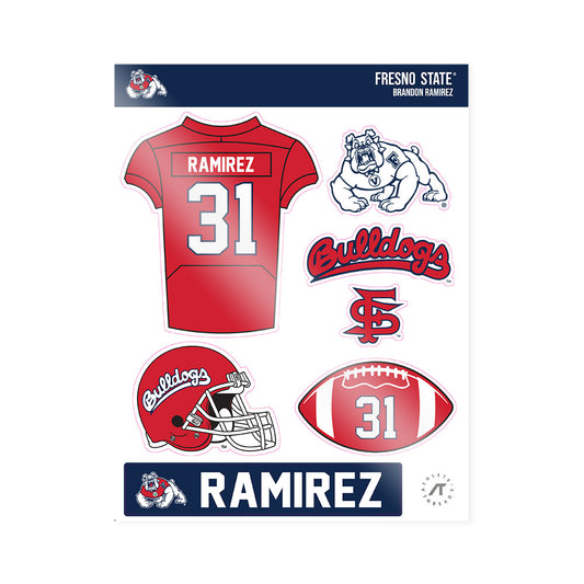 Fresno State - NCAA Football : Brandon Ramirez - Sticker Sheet-0