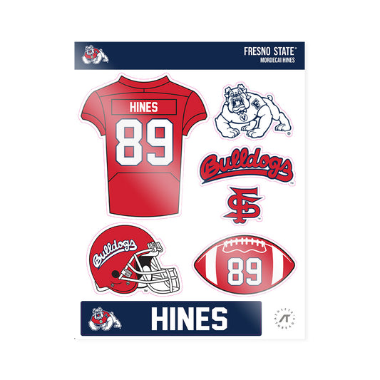 Fresno State - NCAA Football : Mordecai Hines - Sticker Sheet-0