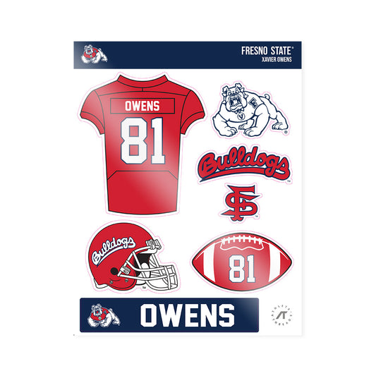 Fresno State - NCAA Football : Xavier Owens - Sticker Sheet-0