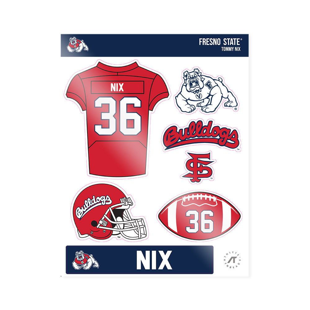 Fresno State - NCAA Football : Tommy Nix - Sticker Sheet-0