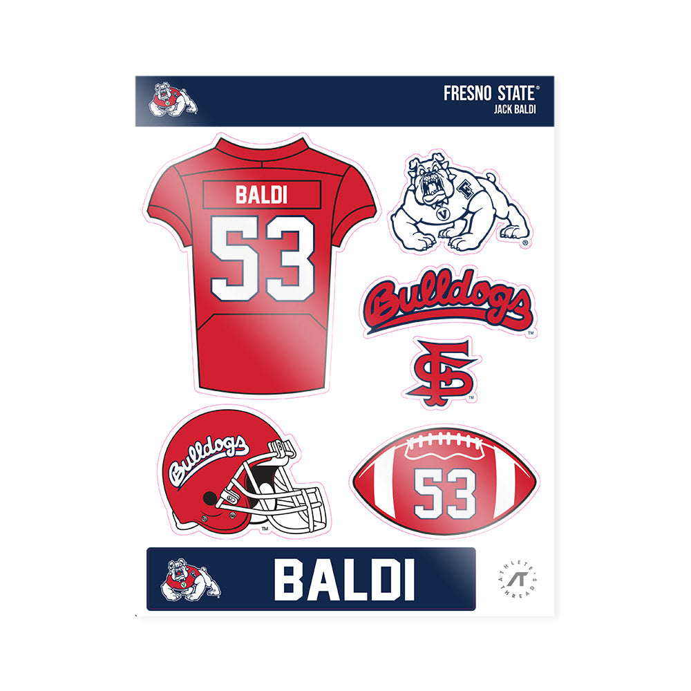 Fresno State - NCAA Football : Jack Baldi - Sticker Sheet-0